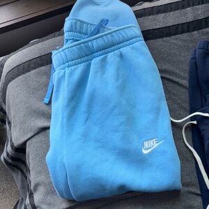 Nike Blue Joggers with Elastic Waistband and Soft Fabric